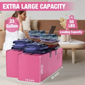 WORKPRO 6 Pack Extra Large Heavy-Duty Storage Moving Tote Bags with Zippers & Carrying Handles Backp - view 2