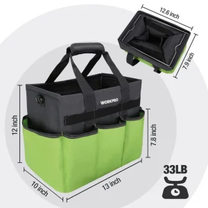 WORKPRO Heavy Duty Standable Garden Tote Bag, with 10 Pockets and Long Adjustable Shoulder Strap - view 2