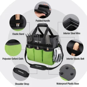 WORKPRO Heavy Duty Standable Garden Tote Bag, with 10 Pockets and Long Adjustable Shoulder Strap - view 3