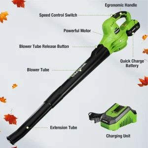 WORKPRO 20V Lightweight Mini Cordless Leaf Blower wih Battery and Charger, 2-Speed Control - view 4
