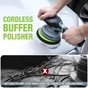 WORKPRO 6-Inch Dual Action Cordless Car Buffer Polisher with 2 pcs 12V Rechargeable Battery - view 2