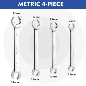 WORKPRO 4 Pcs Metric Flare Nut Wrench Set - view 2
