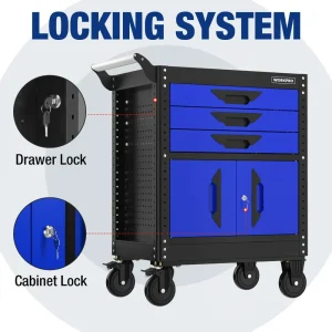 WORKPRO 27.5 Inch 3-Drawer Rolling Tool Chest with Wheels - view 2