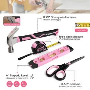 WORKPRO 258PCS Complete Household Tool Set – Pink Ribbon - view 4