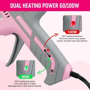 WORKPRO Hot Glue Gun Full Size with 10 PCS Glue Sticks – Pink Ribbon - view 3