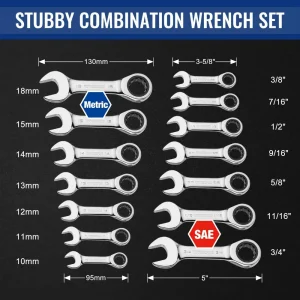 WORKPRO 14-Piece Ratcheting Combination Stubby Wrench Set - view 2