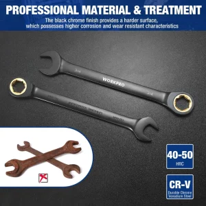 WORKPRO 22-piece Regular/Flex-head Ratcheting Wrench Set Anti-Slip Tooth with Organizer Box, Metric  - view 4