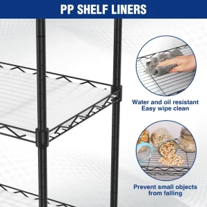 WORKPRO 5-Tier Metal Storage Shelving, 17-3/8″W x 11-1/2″D x 51-1/2″H, 550 LBS Load Capacity - view 4