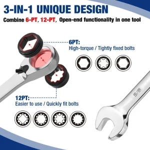 WORKPRO 7-Piece 3-in-1 Reversible Ratchet Wrench Set - view 2