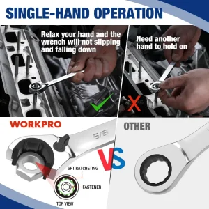 WORKPRO 7-Piece 3-in-1 Reversible Ratchet Wrench Set - view 4