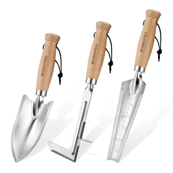 WORKPRO 3 Pcs Weed Puller, Crack Weeder and Hand Trowel Garden Tool Set