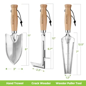 WORKPRO 3 Pcs Weed Puller, Crack Weeder and Hand Trowel Garden Tool Set - view 2