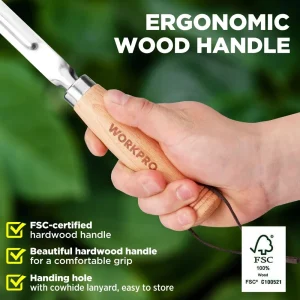 WORKPRO 3 Pcs Weed Puller, Crack Weeder and Hand Trowel Garden Tool Set - view 3