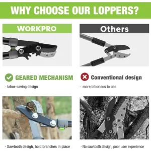 WORKPRO Extendable Anvil Lopper , 25-37″ Branch Cutter, Heavy Duty Garden Tree Trimmer - view 3