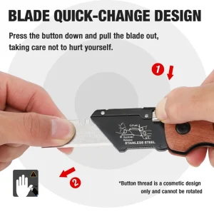 WORKPRO Wood Handle Folding Heavy Duty Utility Knife - view 4
