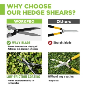WORKPRO Manual Hedge Trimmers with Steel Wavy Blade - view 4