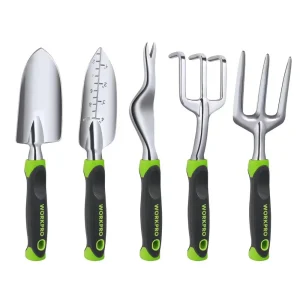 WORKPRO Garden Tool Set, 5 Pieces Gardening Work Gifts, Cast Aluminum Outdoor Hand Tools Kit for Men and Women, Inclu...