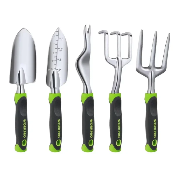 WORKPRO Garden Tool Set, 5 Pieces Gardening Work Gifts, Cast Aluminum Outdoor Hand Tools Kit for Men and Women, Inclu...