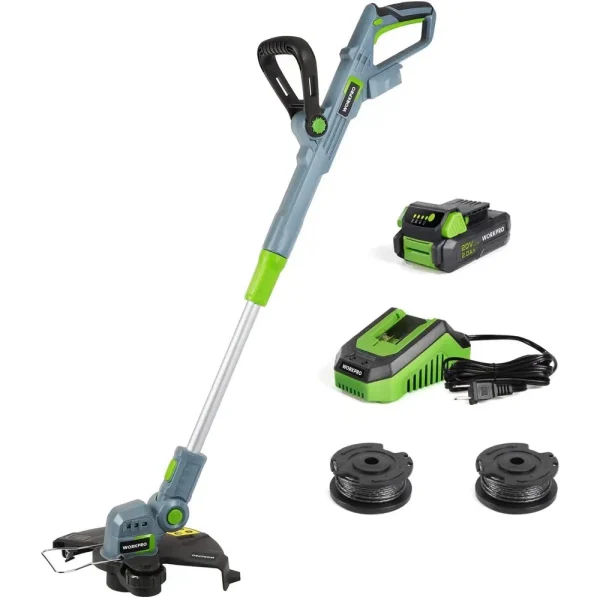 WORKPRO 20V Cordless String Trimmer/Edger, 12-inch, Power Tool with 2Ah Lithium-Ion Battery, 1 Hour Quick Charger, 16...