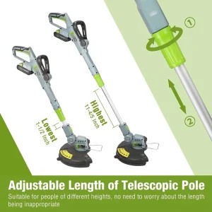 WORKPRO 20V Cordless String Trimmer/Edger, 12-inch, Power Tool with 2Ah Lithium-Ion Battery, 1 Hour  - view 2