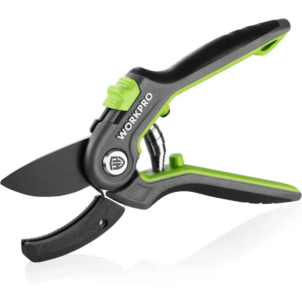 WORKPRO Anvil Pruning Shears, 8’’ Professional Gardening Hand Pruner with SK5 Steel Sharp Blades, Ideal Gardening Too...