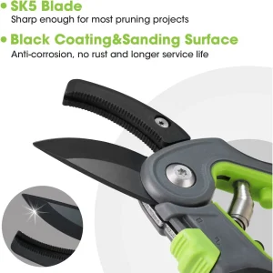 WORKPRO Anvil Pruning Shears, 8’’ Professional Gardening Hand Pruner with SK5 Steel Sharp Blades, Id - view 2