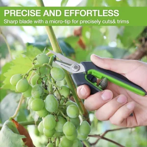WORKPRO Pruning Shears,6.25” Gardening Hand Scissors with Sheath, Stainless Steel Straight Blade Han - view 3