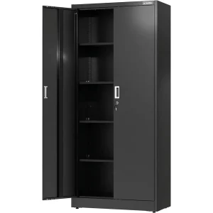 WORKPRO Metal Garage Storage Cabinet with Locking Doors and Adjustable Shelves,71 Inches Tall Storage Cabinet for Too...