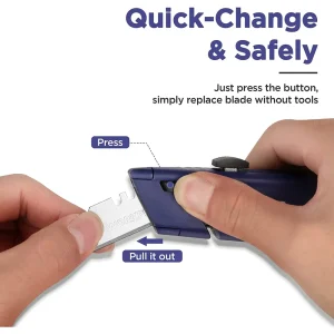 WORKPRO Retractable Box Cutters with Extra Blade Storage, Quick-Change Utility Knife with Twine Cutt - view 3