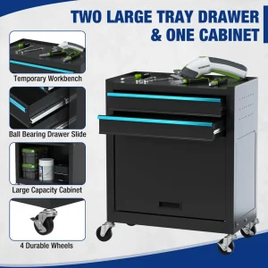 WORKPRO 24.5 inch 5-Drawer Rolling Tool Chest, Sliding Metal Drawer Rolling Tool Storage Cabinet, Re - view 4