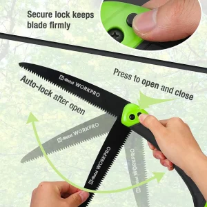 WORKPRO Folding Saw, Small Hand Pruning Saw with 7 Inch Blade – Portable Camping Saw with Triple Cut - view 2