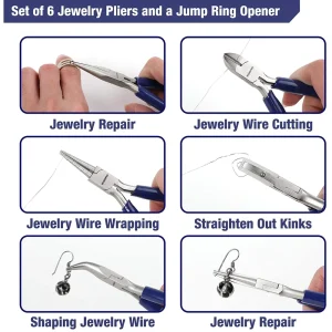 WORKPRO 7 Pcs Jewelry Pliers Set for Jewelry Making Tools with Easy Carrying Pouch（W） - view 4