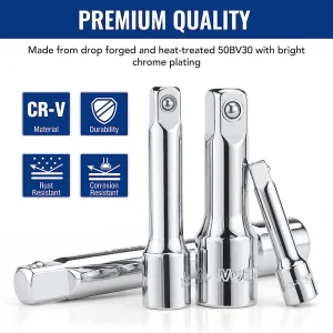 WORKPRO 19-Piece Drive Socket Extensions Set, Includes Socket Adapters, Extensions, Universal Joints - view 3