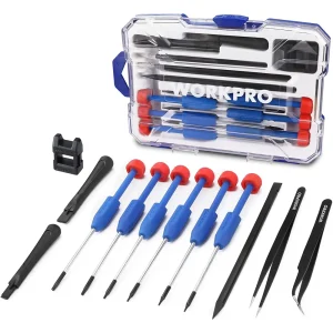 WORKPRO 12 in 1 Torx Screwdriver Set with T3 T4 T5 T6 T8 T10 Security Torx Bit & Precision Magnetic Screwdrivers, Twe...