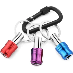 WORKPRO 1/4 inch Hex Shank Bit Holder, 3pcs Quick Release Drill Bit Holder Keychain for Impact Driver, Portable Screw...