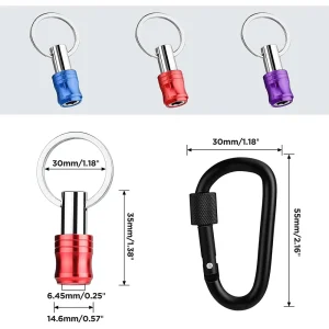 WORKPRO 1/4 inch Hex Shank Bit Holder, 3pcs Quick Release Drill Bit Holder Keychain for Impact Drive - view 2