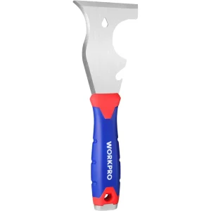 WORKPRO Paint Scraper, 8 in 1 Paint Remover, Metal Putty Knife with Hammer End and Can Opener, Stainless Steel Scrape...