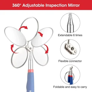 WORKPRO 4PC Telescoping Magnetic Pick Up Tool Kit, Includes Telescoping Inspection Mirror, 2PC Magne - view 3