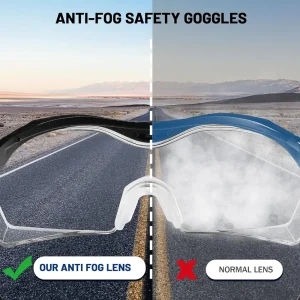 WORKPRO Safety Glasses, z87 Safety Goggles with Adjustable Temples, Lab Goggles with Anti Fog Coating (W) - view 4