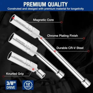 WORKPRO 7 PCS Magnetic Swivel Spark Plug Socket Set - view 4