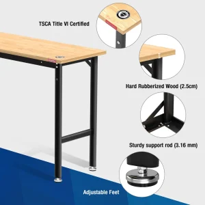 WORKPRO 48×20″ Workbench with Leveling Foot, 1200 LBS Load Capacity - view 3