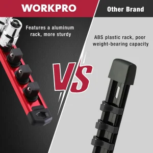 WORKPRO 3 Pcs Aluminum Alloy Magnetic Socket Organizer Set, Heavy Duty Socket Holder 1/4-Inch x 12 C - view 4