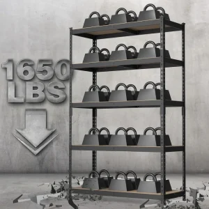 WORKPRO Adjustable 5-Tier Steel Shelving Unit, 35-3/10”W x 17-1/2”D x 72”H, Heavy Duty Shelf with MD - view 3
