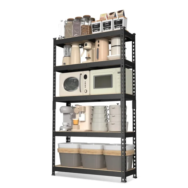 WORKPRO 5-Tier Adjustable Steel Shelving, 27-2/5”W x 11-7/10”D x 60”H, Heavy Duty Shelf with MDF Board, 1650 lbs Load...