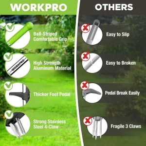 WORKPRO Heavy Duty Root Remover Tool, Stand Up Garden Weed Puller Tool with Ergonomic 39″ Long Handl - view 3