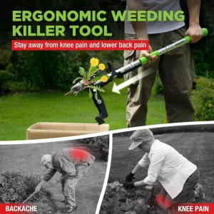 WORKPRO Heavy Duty Root Remover Tool, Stand Up Garden Weed Puller Tool with Ergonomic 39″ Long Handl - view 4