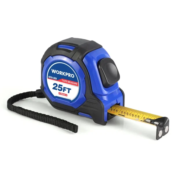 WORKPRO 25 FT Auto-Lock Tape Measure, 1/8 Fractions, 1/32 Double Shot Accuracy Measuring Tape for Engineer,with Magne...