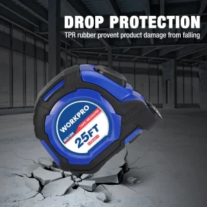 WORKPRO 25 FT Auto-Lock Tape Measure, 1/8 Fractions, 1/32 Double Shot Accuracy Measuring Tape for En - view 3