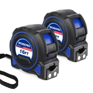 WORKPRO 2 Pcs 16FT Retractable Heavy Duty Tape Measure, Double Retract Long Stand Accuracy 1/32, with Magnetic Hook, ...