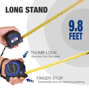 WORKPRO 2 Pcs 16FT Retractable Heavy Duty Tape Measure, Double Retract Long Stand Accuracy 1/32, wit - view 4